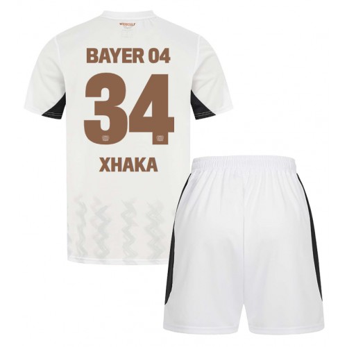 Dres Bayer Leverkusen Granit Xhaka #34 Gostujuci za djecu 2024-25 Kratak Rukav (+ kratke hlače)